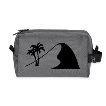 desert dune dune sahara desert - Recycled Toiletry Zip Bag - anthracite - Front