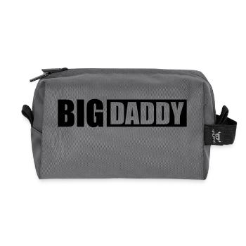 Logo Big Daddy father hero dad father's day - Recycled Toiletry Zip Bag - anthracite - Front