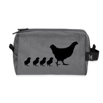 Poule avec sweet 4 poussins Mama - Trousse de toilette en tissu recyclé - anthracite - Devant