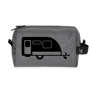 Camper Trailer Symbol Logo - Recycled Toiletry Zip Bag - anthracite - Front