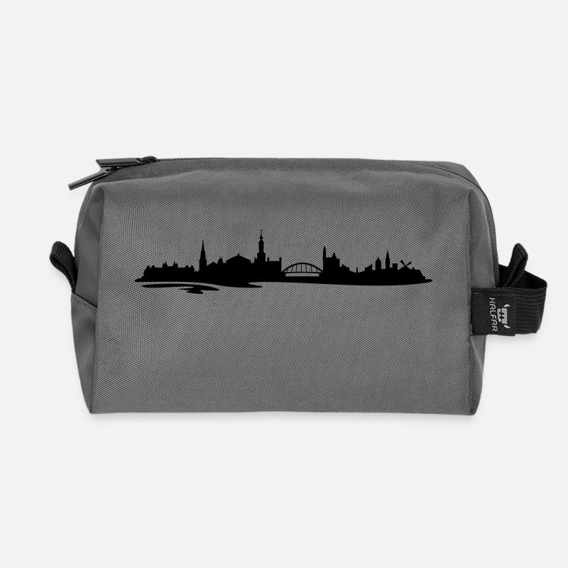 Skyline Amsterdam Wasser - Recycelte Kulturtasche - Anthrazit