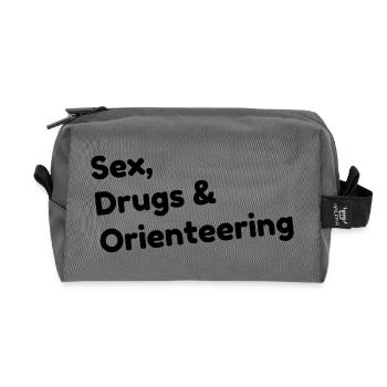 Orienteering Orientierungslauf Orientation - Recycled Toiletry Zip Bag - anthracite - Front