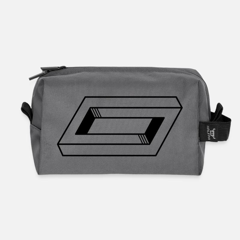 geometrisch - Recycelte Kulturtasche - Anthrazit