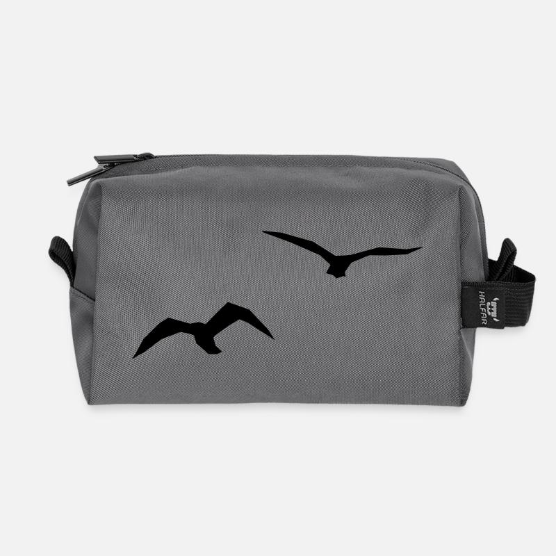 Vögel - Recycelte Kulturtasche - Anthrazit