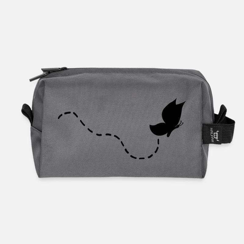 schmetterling - Recycled Toiletry Zip Bag - anthracite