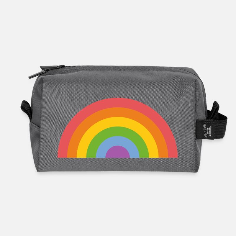 Regenbogen - Recycelte Kulturtasche - Anthrazit
