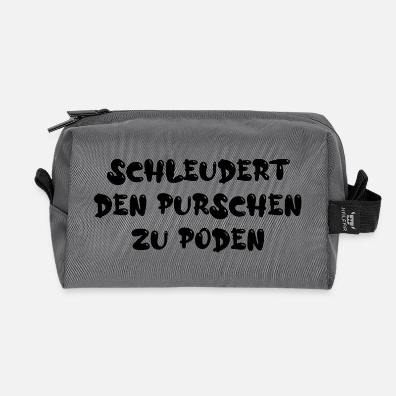 Schleudert den Purschen zu Poden - Recycelte Kulturtasche - Anthrazit