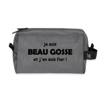 fier d être beau gosse - Trousse de toilette en tissu recyclé - anthracite - Devant