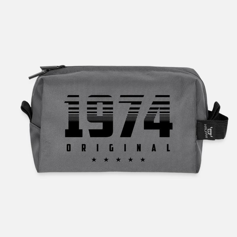 Geboren 1974 das Original - Recycelte Kulturtasche - Anthrazit