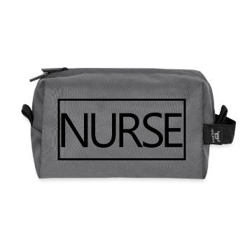 Cadeau d'étudiant diplômé en soins infirmiers fier d'infirmière - Trousse de toilette en tissu recyclé - anthracite - Devant