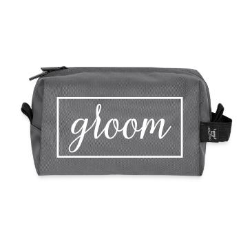 Groom - Husband To Be Wedding Party Engagement - Recycled Toiletry Zip Bag - anthracite - Front
