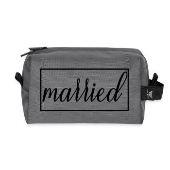 Couple marié assorti Hommes & Femmes Jour de mariage - Trousse de toilette en tissu recyclé - anthracite - Devant