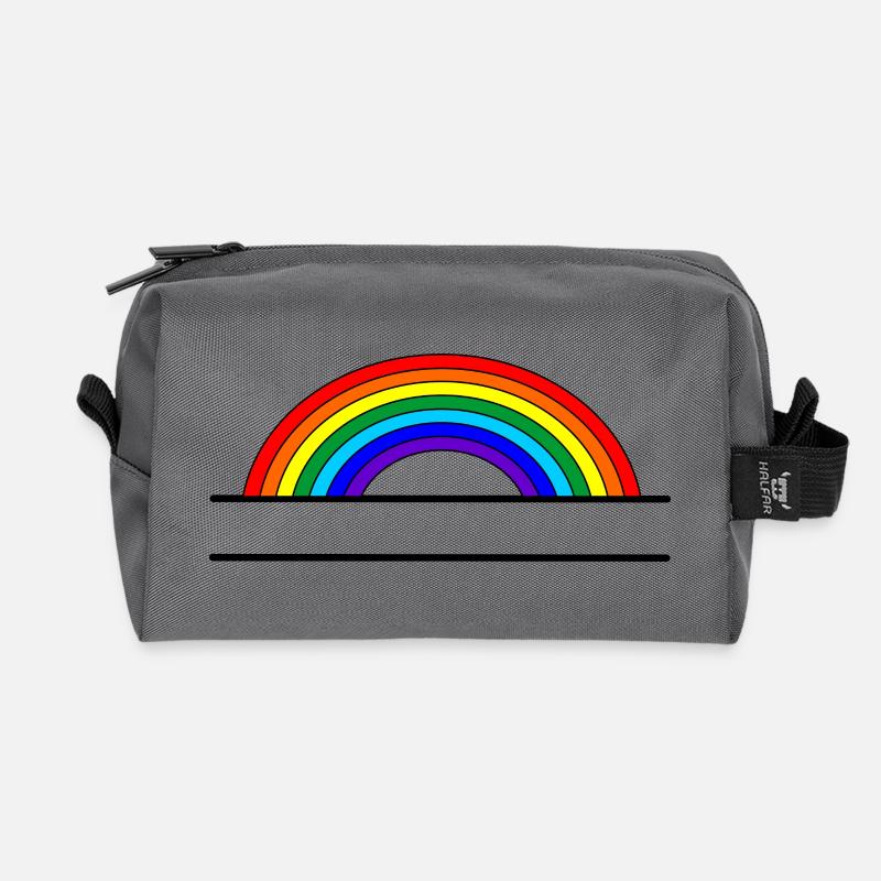 Regenbogen-Namensbanner - Recycelte Kulturtasche - Anthrazit
