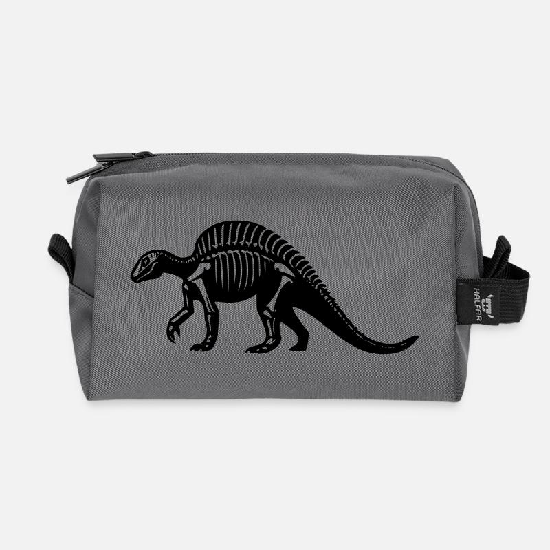 Dinosaur Fossil - Recycled Toiletry Zip Bag - anthracite