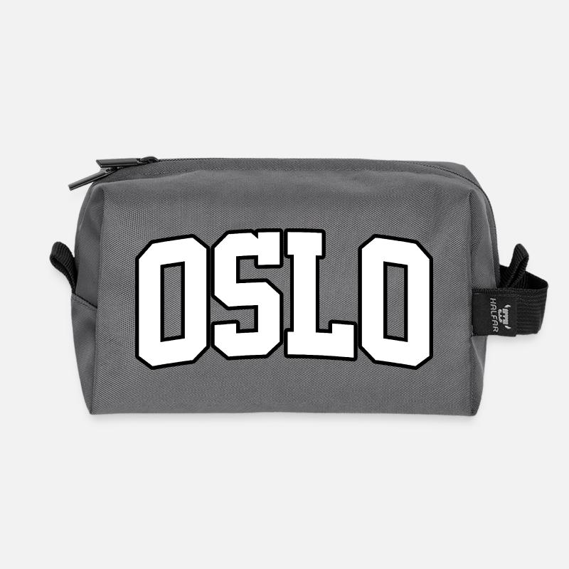 Oslo-Logo: College-Design mit nordischem Stil - Recycelte Kulturtasche - Anthrazit