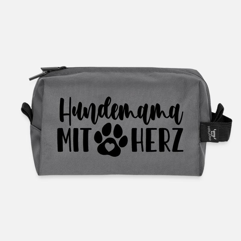 Hundemama mit Herz - Recycelte Kulturtasche - Anthrazit
