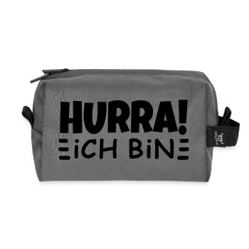 Hurray, I am (to add) - Recycled Toiletry Zip Bag - anthracite - Front