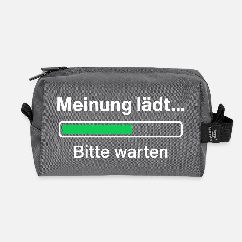 Meinung lädt … Bitte warten – Sarkastisches Shirt - Recycelte Kulturtasche - Anthrazit
