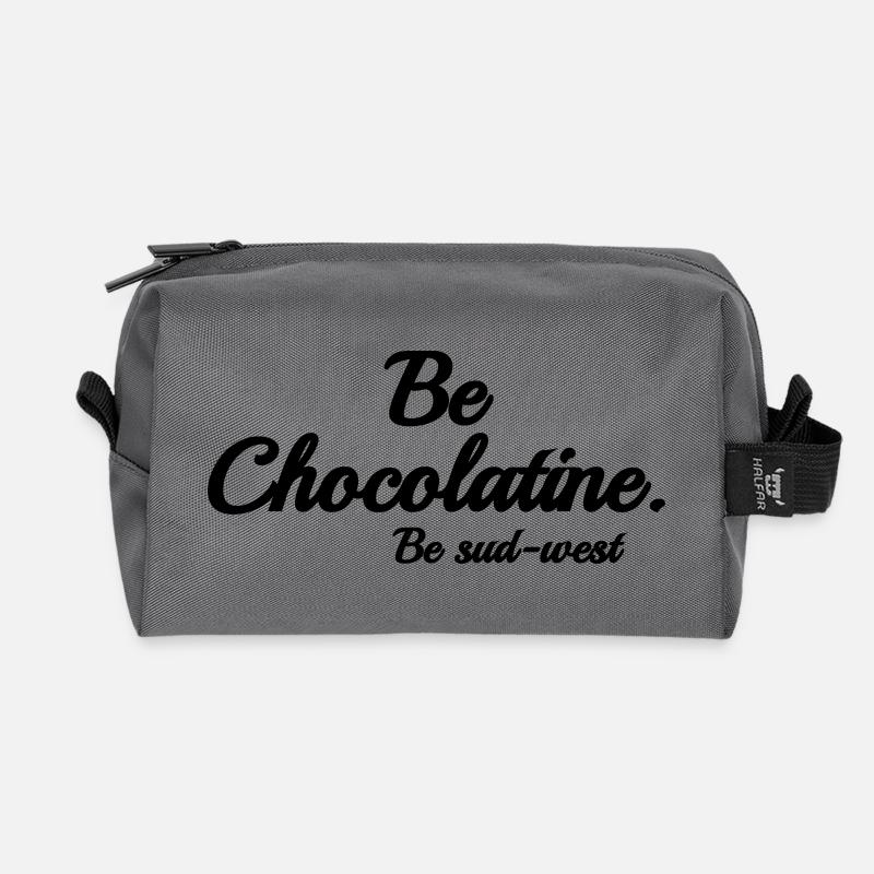 Be chocolatine - Recycled Toiletry Zip Bag - anthracite