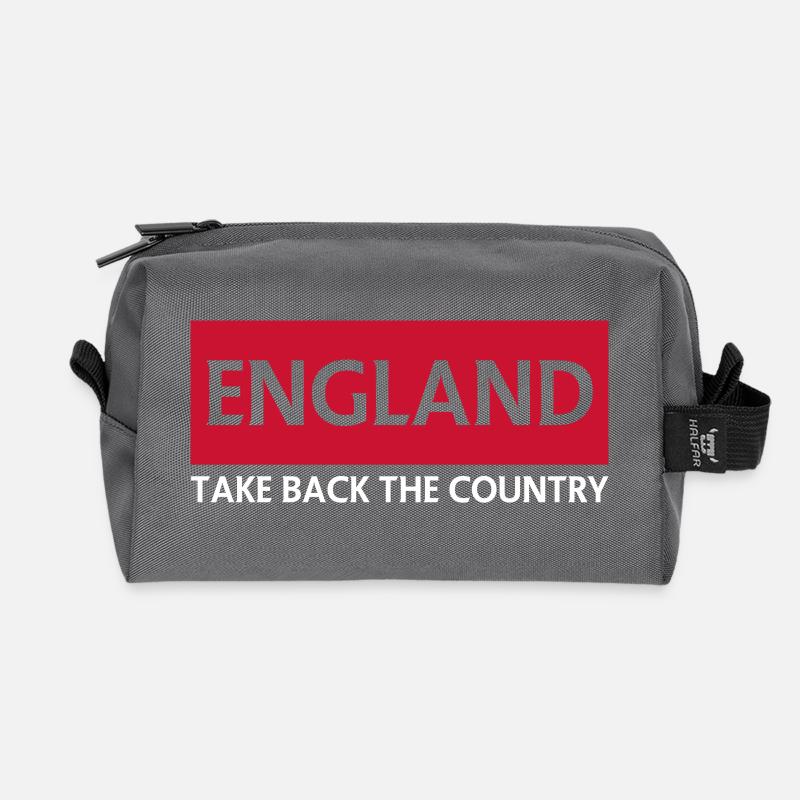 England Flagge mit patriotischem Text - Recycelte Kulturtasche - Anthrazit