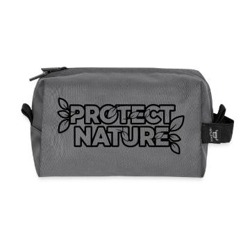 Protect Nature | Environmental Protection Statement Vector - Recycled Toiletry Zip Bag - anthracite - Front