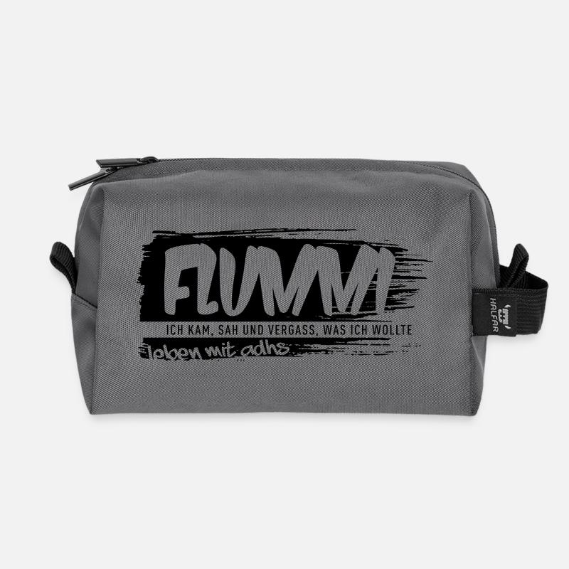 FLUMMI – Leben mit ADHS - Recycelte Kulturtasche - Anthrazit