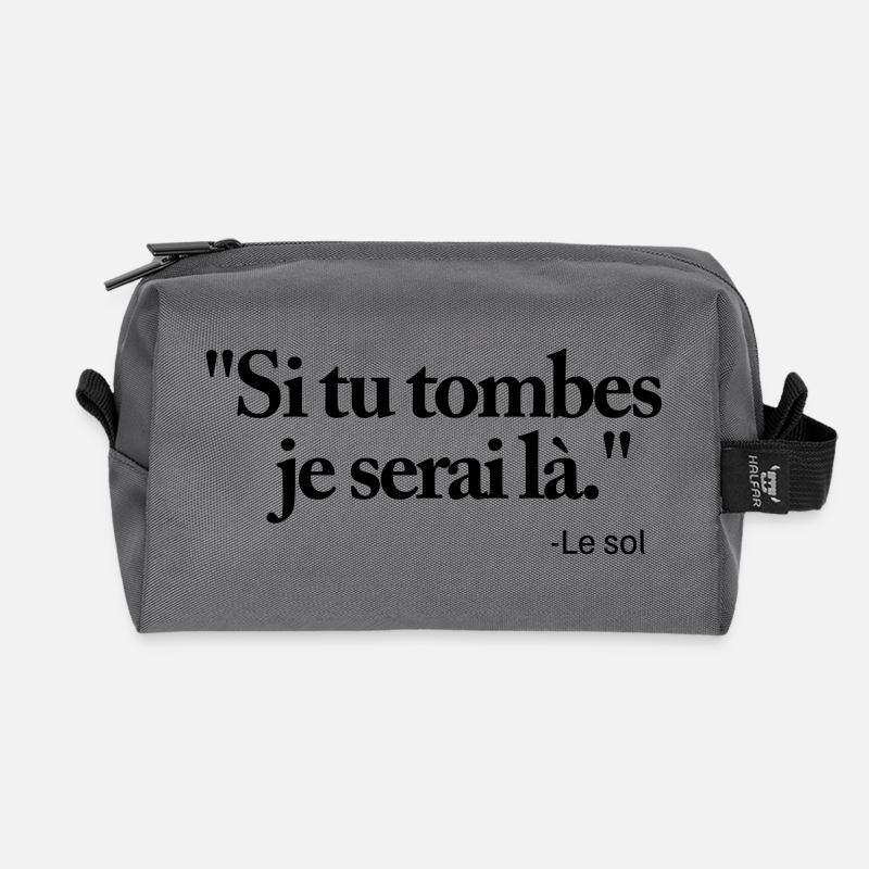 If you fall I'll be there - Recycled Toiletry Zip Bag - anthracite