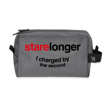 Stare Longer. I charge by the second! - Recycled Toiletry Zip Bag - anthracite - Front