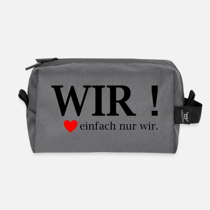 WE! Just us heart - Recycled Toiletry Zip Bag - anthracite
