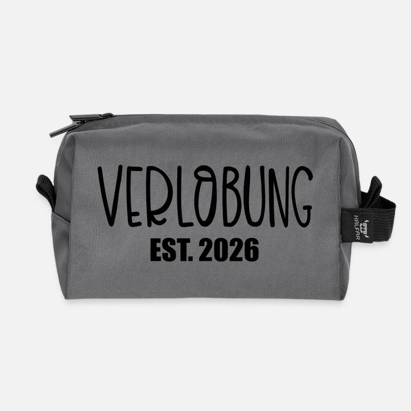 Hochzeit Verlobung 2026 - Recycelte Kulturtasche - Anthrazit