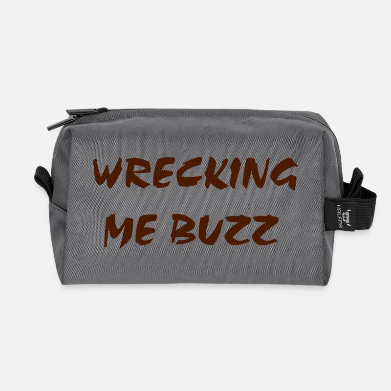 Ich zerstöre mich, Buzz - Recycelte Kulturtasche - Anthrazit