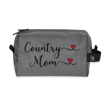 Maman de campagne - Trousse de toilette en tissu recyclé - anthracite - Devant