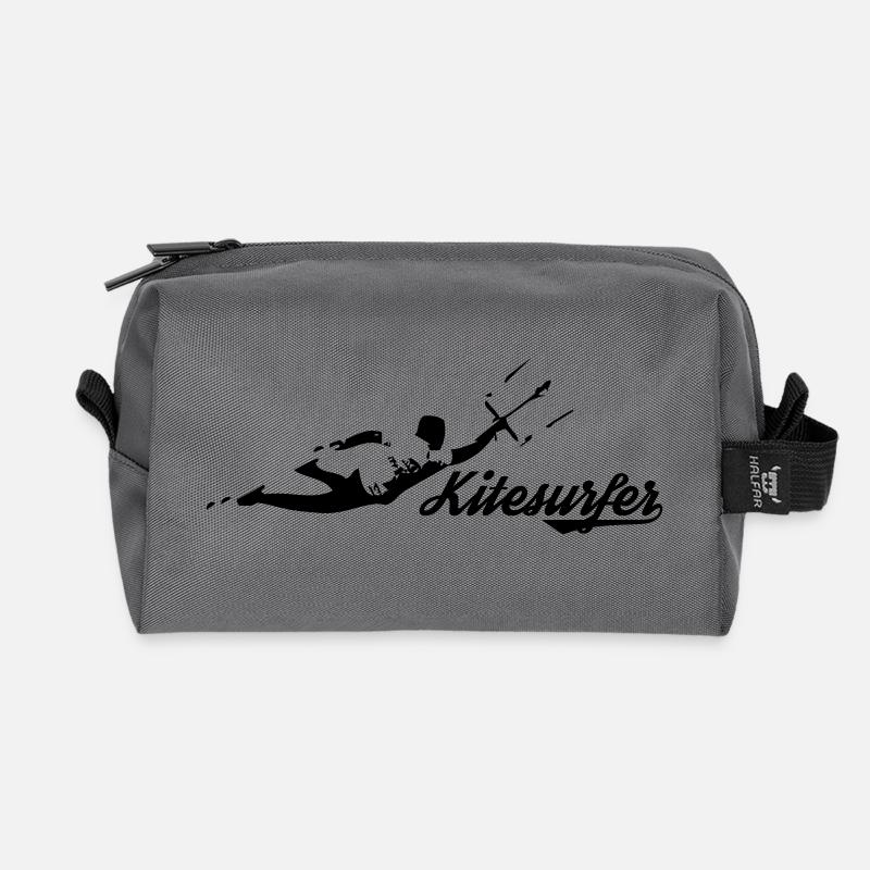 Freestyle Kitesurfer - Recycled Toiletry Zip Bag - anthracite