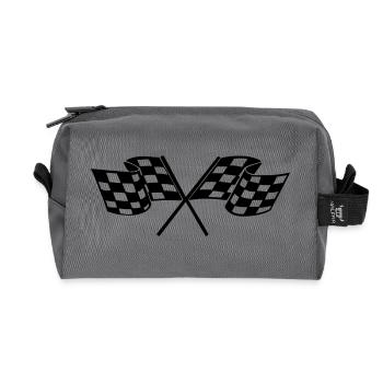 racing flags sport - Recycled Toiletry Zip Bag - anthracite - Front