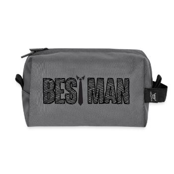 Wedding / Marriage: Best Man - Recycled Toiletry Zip Bag - anthracite - Front