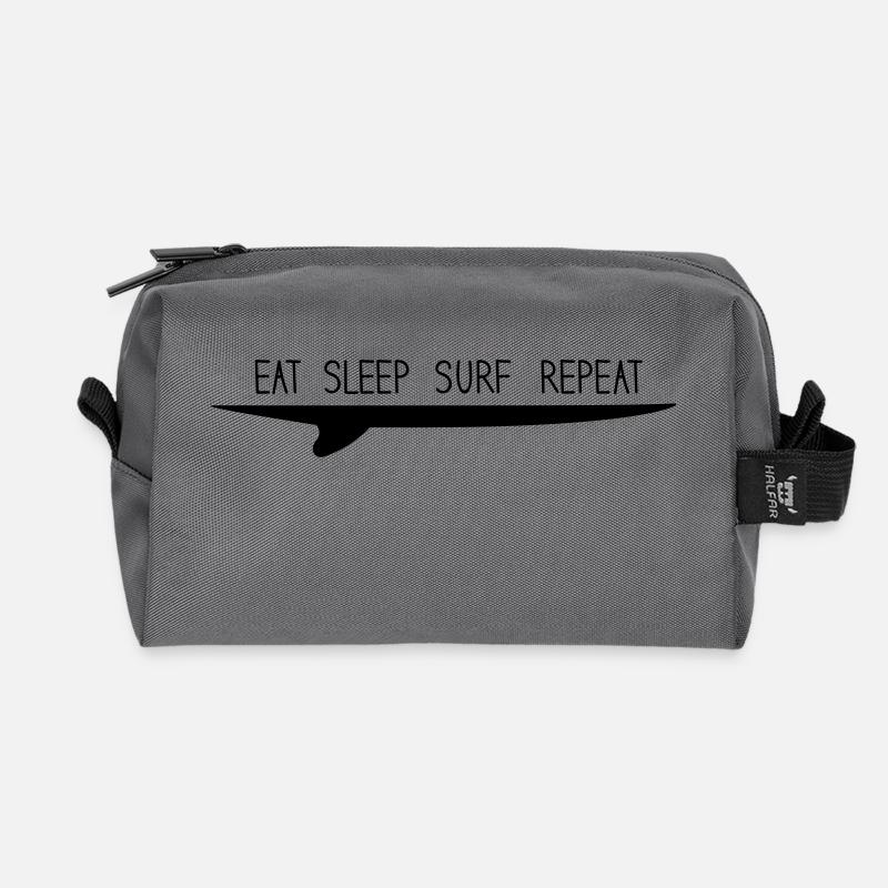 eat sleep surf repeat - Recycelte Kulturtasche - Anthrazit