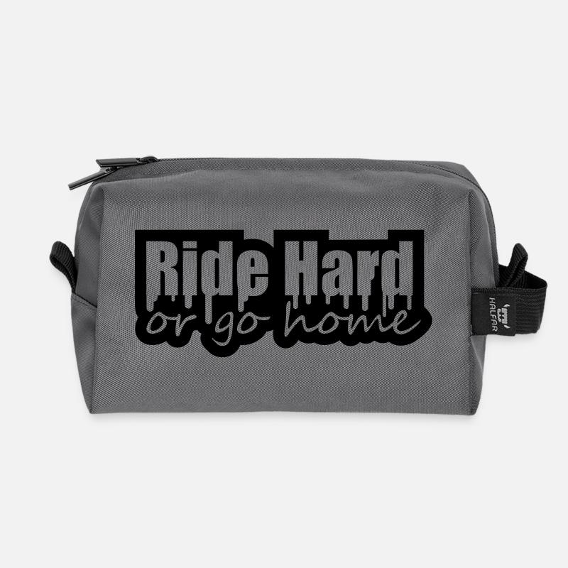 Ride Hard Or Go Home - Recycelte Kulturtasche - Anthrazit