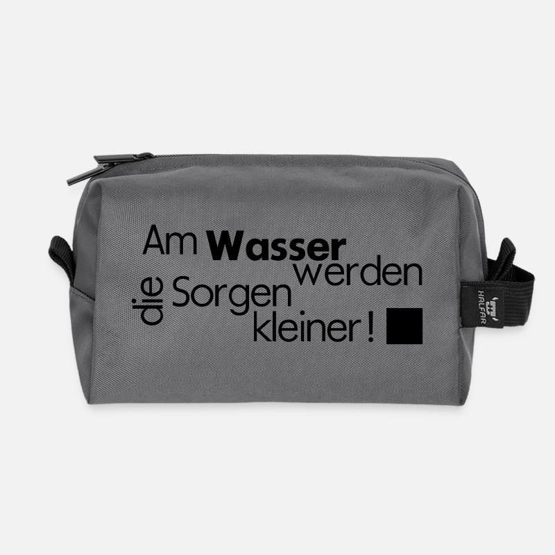 wasser - Recycelte Kulturtasche - Anthrazit