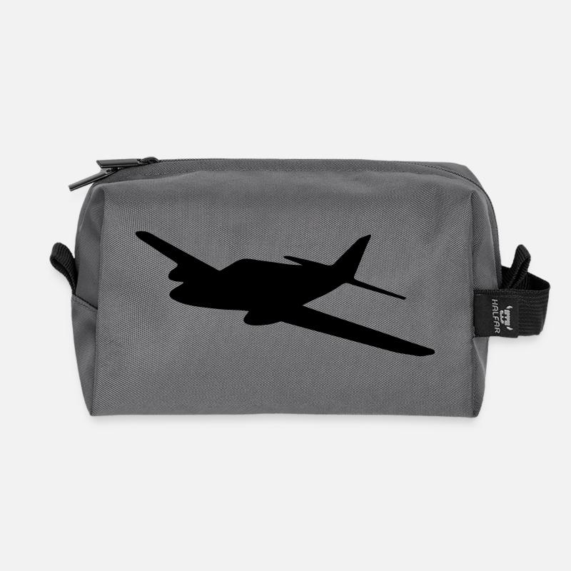 Light aircraft - Recycled Toiletry Zip Bag - anthracite