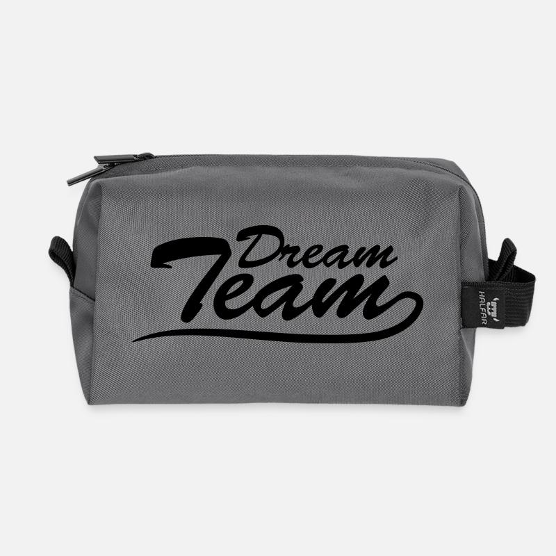 Text Logo Schriftzug Paar Dream Team - Recycelte Kulturtasche - Anthrazit