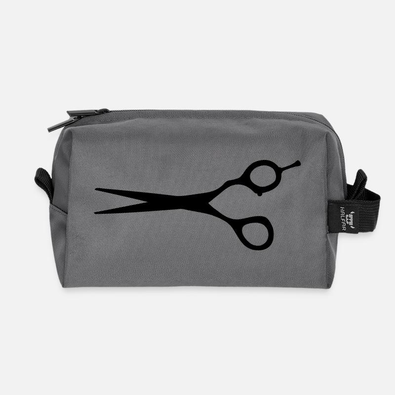 schere friseur friseur friseur zeichnung - Recycelte Kulturtasche - Anthrazit