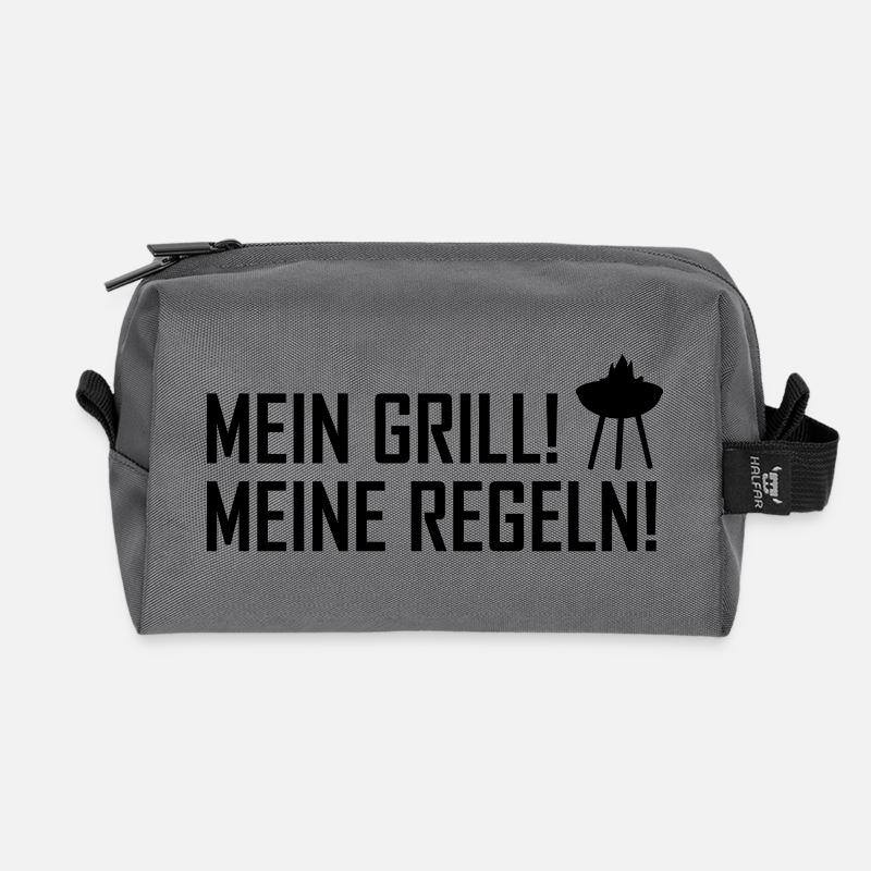mein grill meine regeln - Recycelte Kulturtasche - Anthrazit