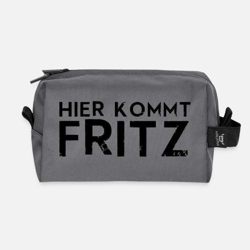 Hier kommt Fritz - Recycelte Kulturtasche - Anthrazit