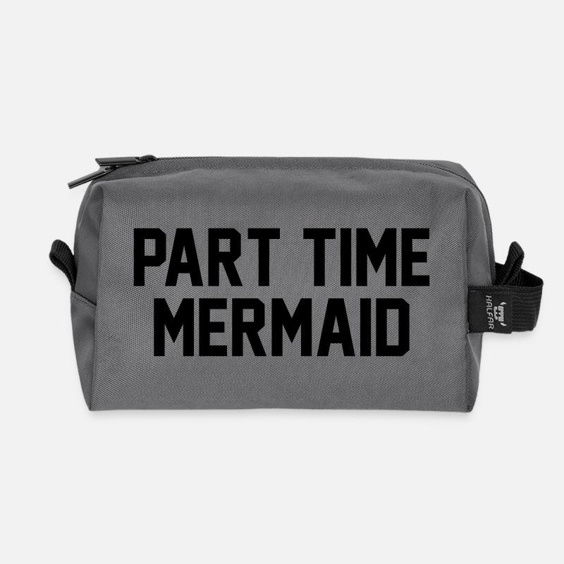 Part time mermaid - Recycled Toiletry Zip Bag - anthracite