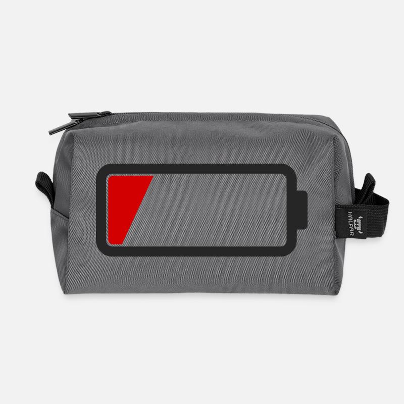 Batterie leer - Recycelte Kulturtasche - Anthrazit