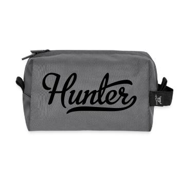 Hunter - Recycled Toiletry Zip Bag - anthracite - Front