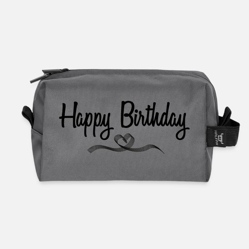 Happy Birthday - Recycelte Kulturtasche - Anthrazit
