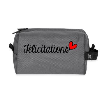 CONGRATULATIONS. WELL DONE. BIRTH. ANNIVERSARY. Ferry - Recycled Toiletry Zip Bag - anthracite - Front