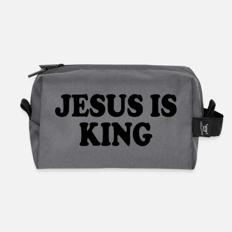 Jesus is king - Recycelte Kulturtasche - Anthrazit