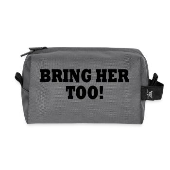 Bring her too - Recycled Toiletry Zip Bag - anthracite - Front